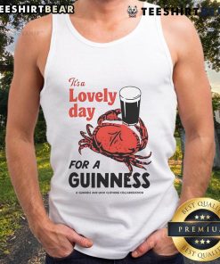 Top Crab tank top featuring 'It's A Lovely Day For A Guinness' design, perfect for casual summer outings.
