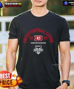 Alt Text: Top DC Defenders 2025 UFL Championship Game T-Shirt featuring team colors and logo for fans and supporters.