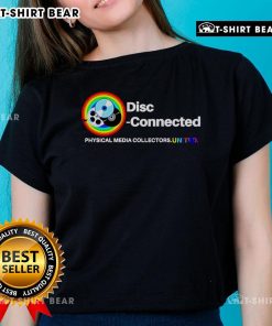 Top Disc Connected Physical Media Collectors United Ladies Tee featuring vibrant design for media enthusiasts.