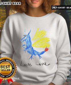 Colorful art sweatshirt featuring a vibrant design of a top dragon and the word 'Love' for unique style and comfort.