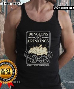 Top Dungeons and Drinkings fantasy role-playing game tank top featuring vibrant graphics and a comfortable fit.