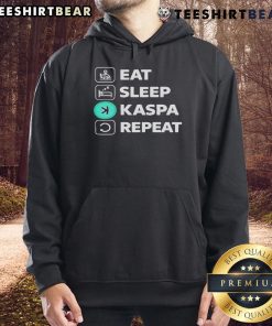 Cozy Top Eat Sleep Kaspa Repeat Hoodie in black, perfect for casual wear and showcasing your laid-back lifestyle.