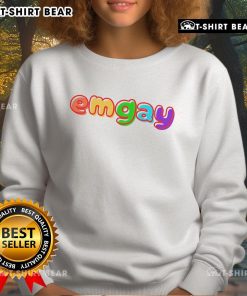 Colorful Top Emgay Rainbow Sweatshirt featuring vibrant hues and a cozy design, perfect for pride and casual wear.