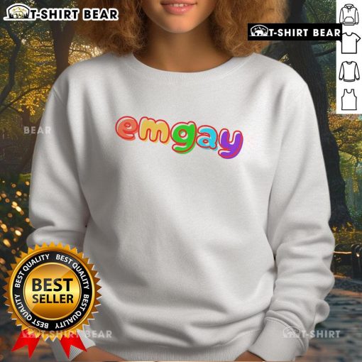 Colorful Top Emgay Rainbow Sweatshirt featuring vibrant hues and a cozy design, perfect for pride and casual wear.