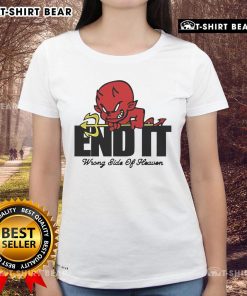 Top-End-It Devil Wrong Side of Heaven ladies tee featuring a stylish graphic design and comfortable fit for casual wear.