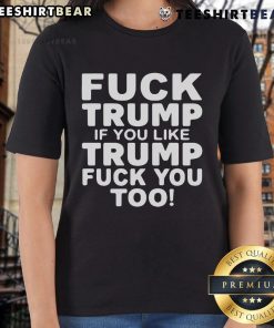 Top Fck Trump tee for women featuring bold anti-Trump message, perfect for expressing political views with style.