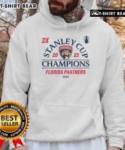 Florida Panthers 2024-2025 Back-to-Back Stanley Cup Champions hoodie featuring team logo and championship design.