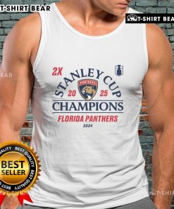 Alt Text: Florida Panthers 2024-2025 back-to-back Stanley Cup champions tank top featuring team logo and vibrant colors.