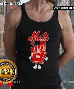 New York Mets tank top featuring a top foam hand with number one finger, perfect for baseball fans.
