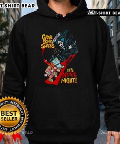 Cozy 'Top Grab Some Snacks It's Movie Night Hoodie' perfect for lounging and enjoying movie nights at home.