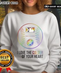 Alt Text: Cozy Houston Astros Pride Month 2025 sweatshirt featuring I Love The Colour Of Your Heart graphic design.