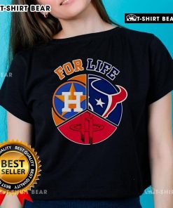Top Houston Astros Texans and Rockets For Life ladies tee featuring vibrant team logos and stylish design.