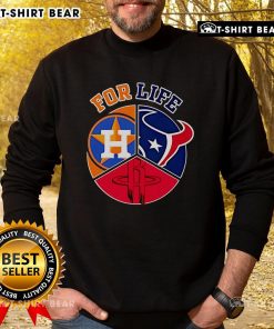 Alt Text: Cozy sweatshirt featuring Top Houston Astros Texans and Rockets for Life design, perfect for sports fans.
