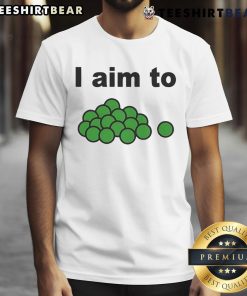 Creative 'Top I Aim To Peas' T-Shirt design featuring playful typography and pea graphics, perfect for pun lovers.