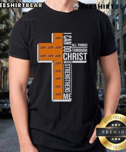 Alt Text: Oregon State Beavers logo T-shirt with 'I Can Do All Things Through Christ Who Strengthens Me' text design.