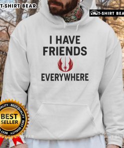 Top I Have Friends Everywhere Star Wars Hoodie featuring iconic characters and vibrant design for fans of the saga.
