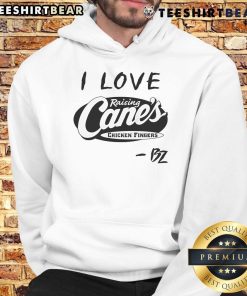 Alt Text: Cozy 'I Love Raising Cane's Chicken Fingers' hoodie in vibrant colors, perfect for fans of the popular fast food chain.