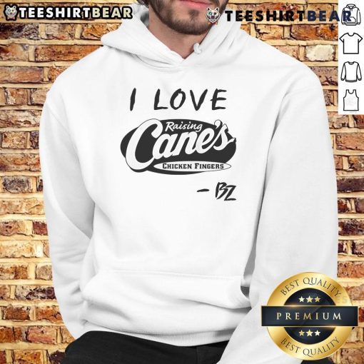 Alt Text: Cozy 'I Love Raising Cane's Chicken Fingers' hoodie in vibrant colors, perfect for fans of the popular fast food chain.