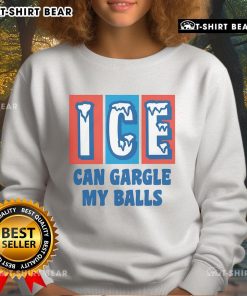 Top ICE Can Gargle My Balls Sweatshirt featuring bold graphics and a comfortable fit for casual wear.