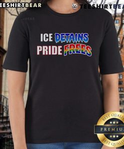 Top ICE detains Pride Free ladies tee featuring a vibrant design celebrating LGBTQ+ rights and freedom.