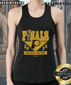 Comfy tank top featuring the Top Indiana Pacers 2025 Finals Participant logo, perfect for fans and casual wear.