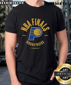 Indiana Pacers 2025 Finals Participant Playoff Charging Foul T-Shirt featuring team colors and logo, perfect for fans.