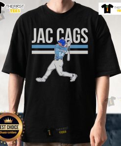 Top Jac Caglianone Slugger Swing T-Shirt featuring a stylish design for baseball fans and enthusiasts.