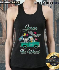 Top Jesus Take The Wheel Philadelphia Eagles Snoopy Go By Car Tank Top featuring a fun graphic design for Eagles fans.