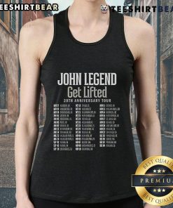 Top John Legend Get Lifted 20th Anniversary World Tour 2025 tank top featuring vibrant design and stylish fit.
