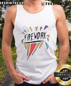 Top Katy Perry The Lifetimes Tour Firework tank top featuring vibrant fireworks design, perfect for concert fans.