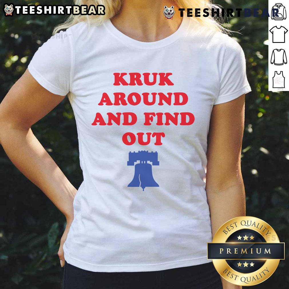 Top Kruk Around And Find Out Bella Canvas Philadelphia Baseball Ladies Tee Top Kruk Around and Find Out Bella Canvas Philadelphia Baseball Ladies Tee in stylish design for women.