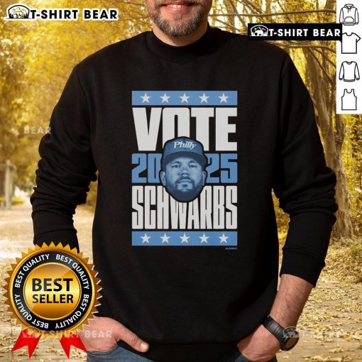 Top Kyle Schwarber 2025 Vote Sweatshirt featuring bold graphics, perfect for fans supporting the MLB star in style.