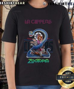 Top LA Clippers Zootopia 2 ladies tee featuring vibrant graphics and a stylish design for enthusiastic fans.