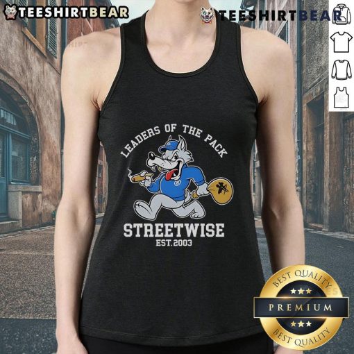 Top Leaders of the Pack Streetwise Est 2003 tank top featuring a stylish design perfect for casual wear.