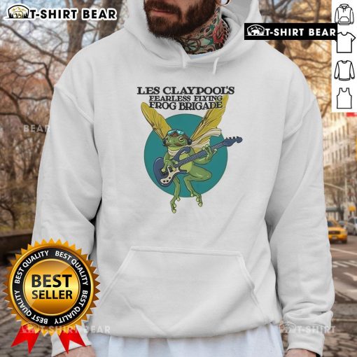 Top Les Claypool's Fearless Flying Frog Brigade green hoodie featuring summer-themed design, perfect for fans.
