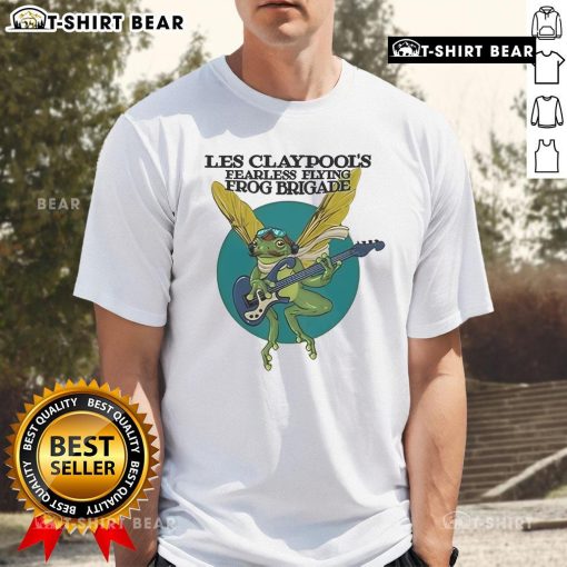 Top Les Claypool's Fearless Flying Frog Brigade Summer of Green T-Shirt featuring vibrant graphics and bold colors.