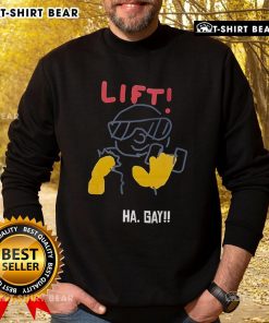 Cozy Top Lift Ha Gay Sweatshirt in vibrant colors, perfect for casual wear and LGBTQ+ pride celebrations.
