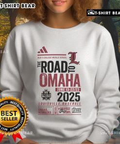 Top Louisville Cards 2025 Road to Omaha sweatshirt featuring team colors and logo, perfect for fans.