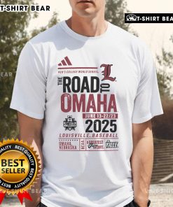 Alt Text: Top Louisville Cards 2025 Road To Omaha T-Shirt featuring vibrant team colors and bold graphics for fans.