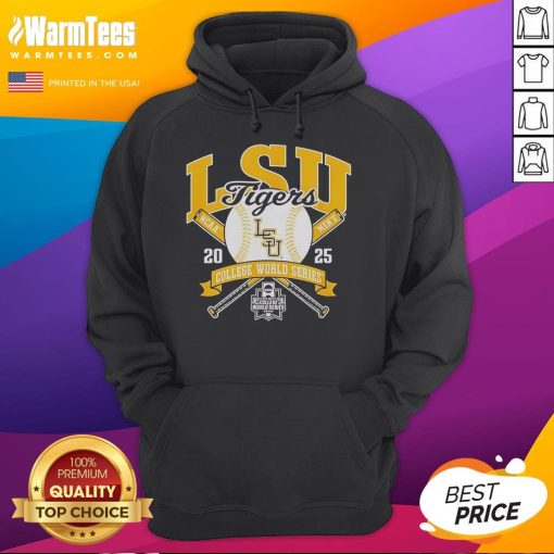 Top LSU Tigers College World Series 2025 baseball hoodie in vibrant colors, perfect for fans and game day wear.