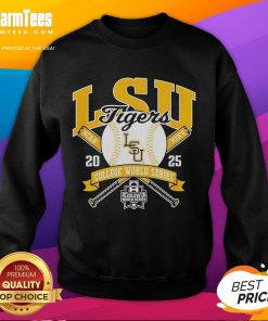 Top LSU Tigers College World Series 2025 baseball sweatshirt featuring vibrant colors and team logo.