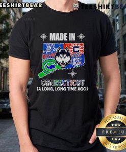 Alt Text: Top Made In Connecticut A Long Long Time Ago T-Shirt featuring vintage design and soft fabric, perfect for casual wear.