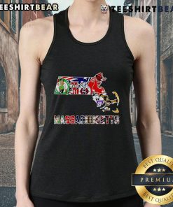 Top Massachusetts Sports Map Tank Top featuring iconic sports teams and landmarks, perfect for fans and summer wear.