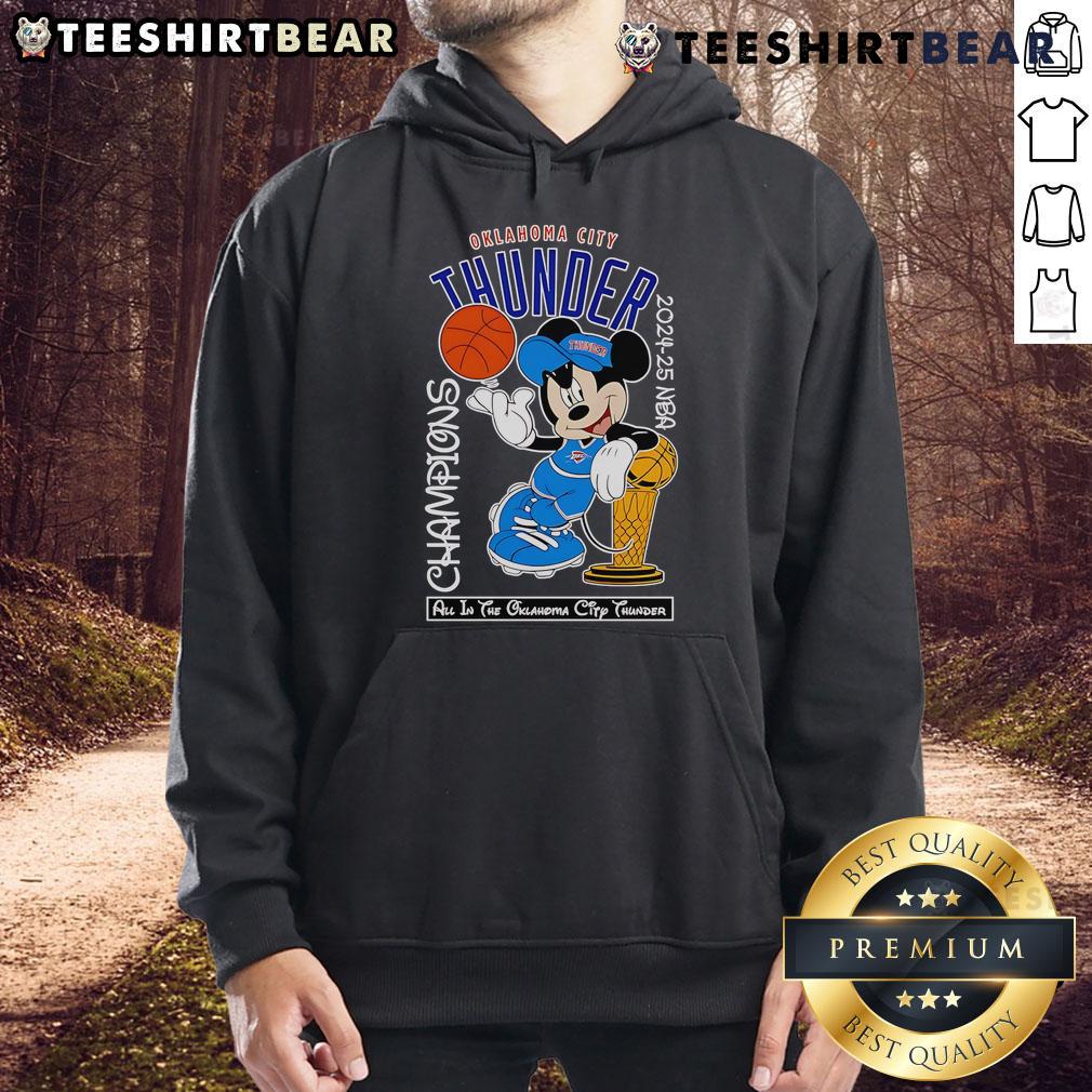 Top Mickey Mouse Oklahoma City Thunder 2024 25 Nba Champions Hoodie Alt Text: Top Mickey Mouse Oklahoma City Thunder 2024-25 NBA Champions Hoodie featuring vibrant design and team logo.