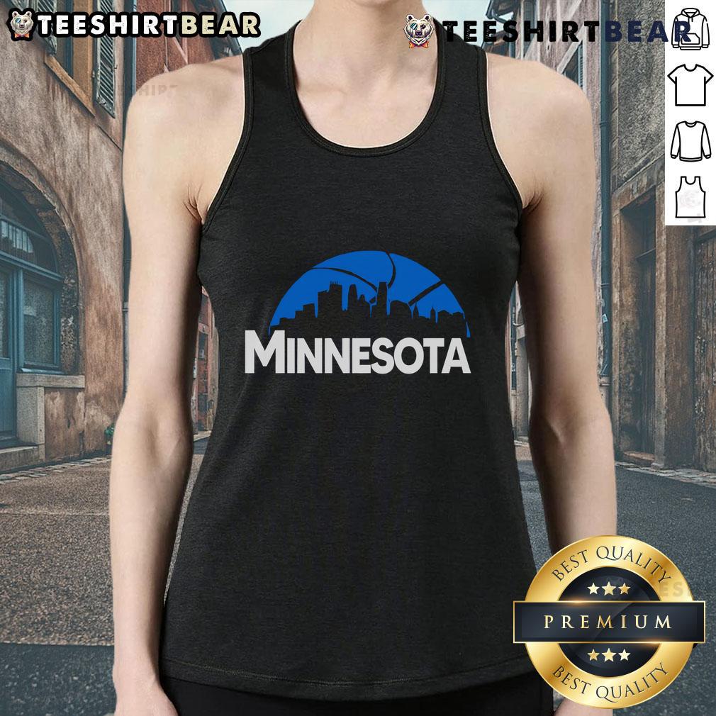 Top Minnesota Timberwolves Cityscape Skyline Style 2025 Tank Top 2025 tank top featuring the Minneapolis cityscape and Minnesota Timberwolves logo for stylish fans.