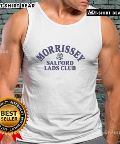 Top Morrissey Salford Lads Club tank top featuring iconic design, perfect for fans of the legendary musician and band.
