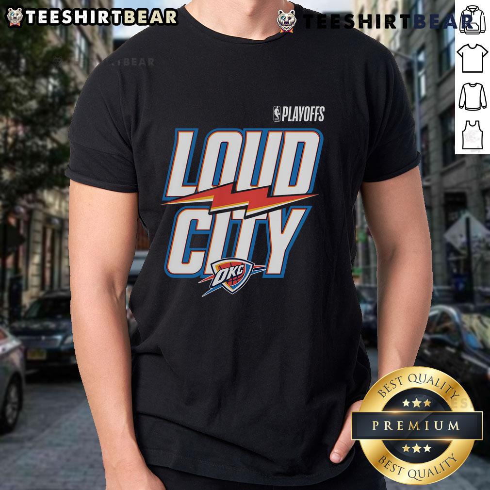 Top Navy Oklahoma City Thunder 2025 Nba Playoffs Loud City Slogan T Shirt Alt Text: Top Navy Oklahoma City Thunder 2025 NBA Playoffs Loud City Slogan T-Shirt showcasing team spirit and style.