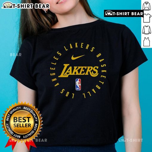 Top NBA Los Angeles Lakers 2025 ladies tee featuring team colors and logo, perfect for female fans and game day attire.