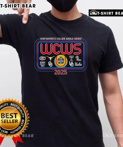 2025 NCAA Women's College World Series WCWS T-shirt featuring 8 team logos, perfect for fans and collectors.
