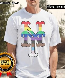 Top New York Mets Pride 2025 Logo T-Shirt featuring vibrant colors and a bold team logo for LGBTQ+ support.